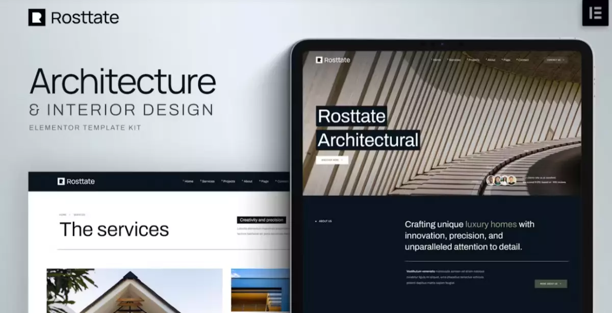 Rosttate – Architecture &amp; Interior Design Elementor Template Kit