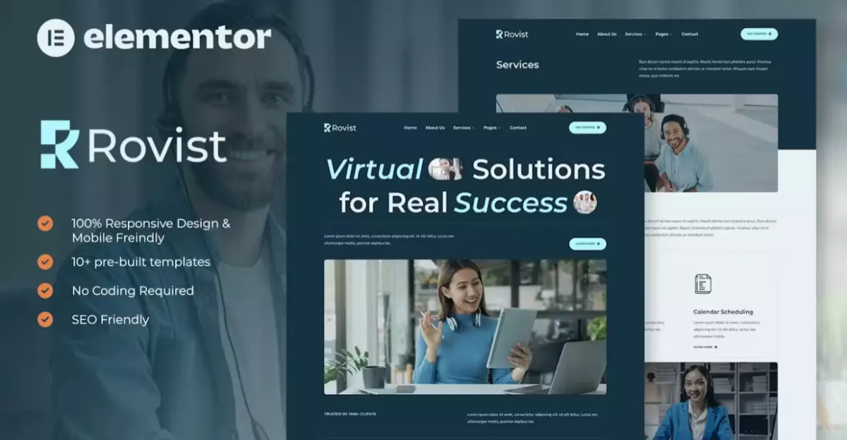 Rovist – Virtual Assistant Service Elementor Template Kit