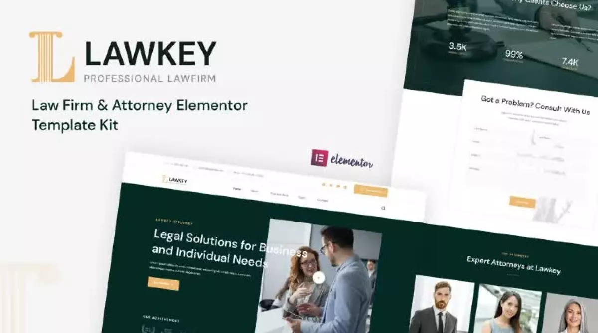 Lawkey - Law Firm & Attorney Elementor Template Kit