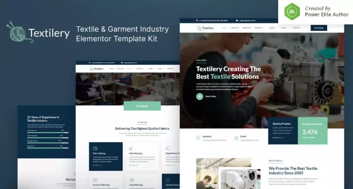 Textilery – Textile & Garment Industry Elementor Template