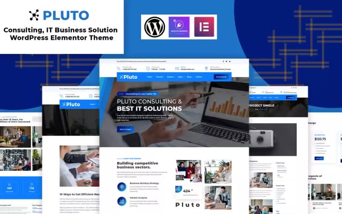 Plutos - Consulting, IT Business WordPress Elementor Theme WordPress Theme