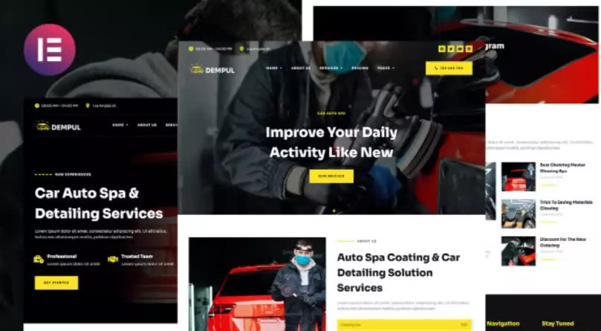 Dempul - Car Auto Spa & Detailing Services Elementor Template