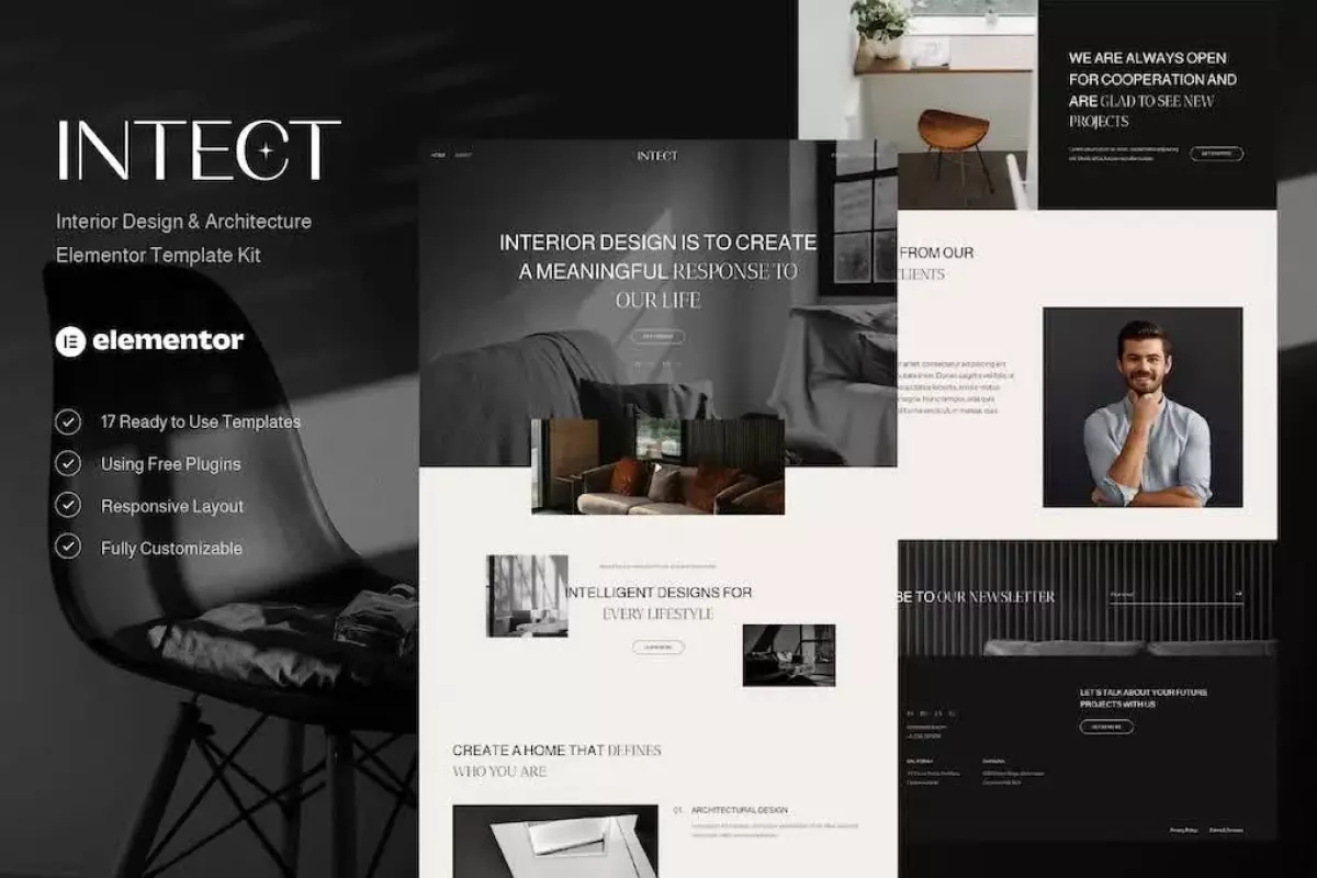 Intect - Interior Design &amp; Architecture Elementor Template