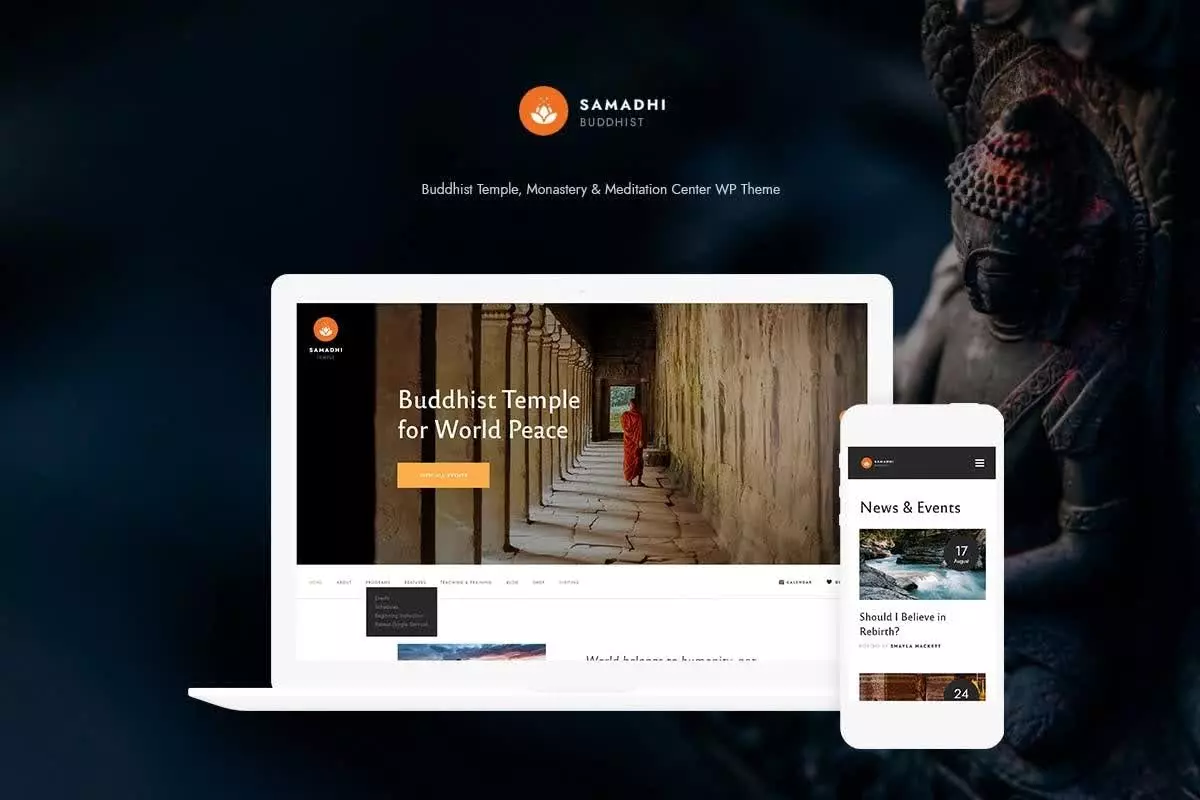 Samadhi | Oriental Buddhist Temple WordPress Theme