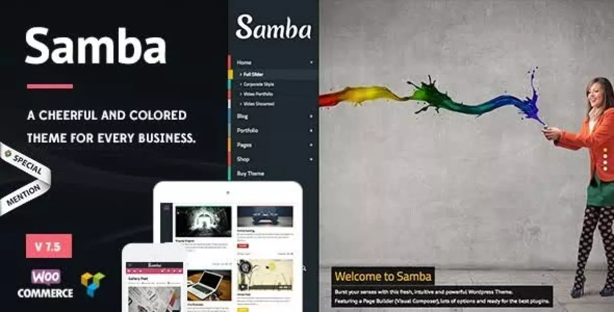 Samba - Colored WordPress Theme