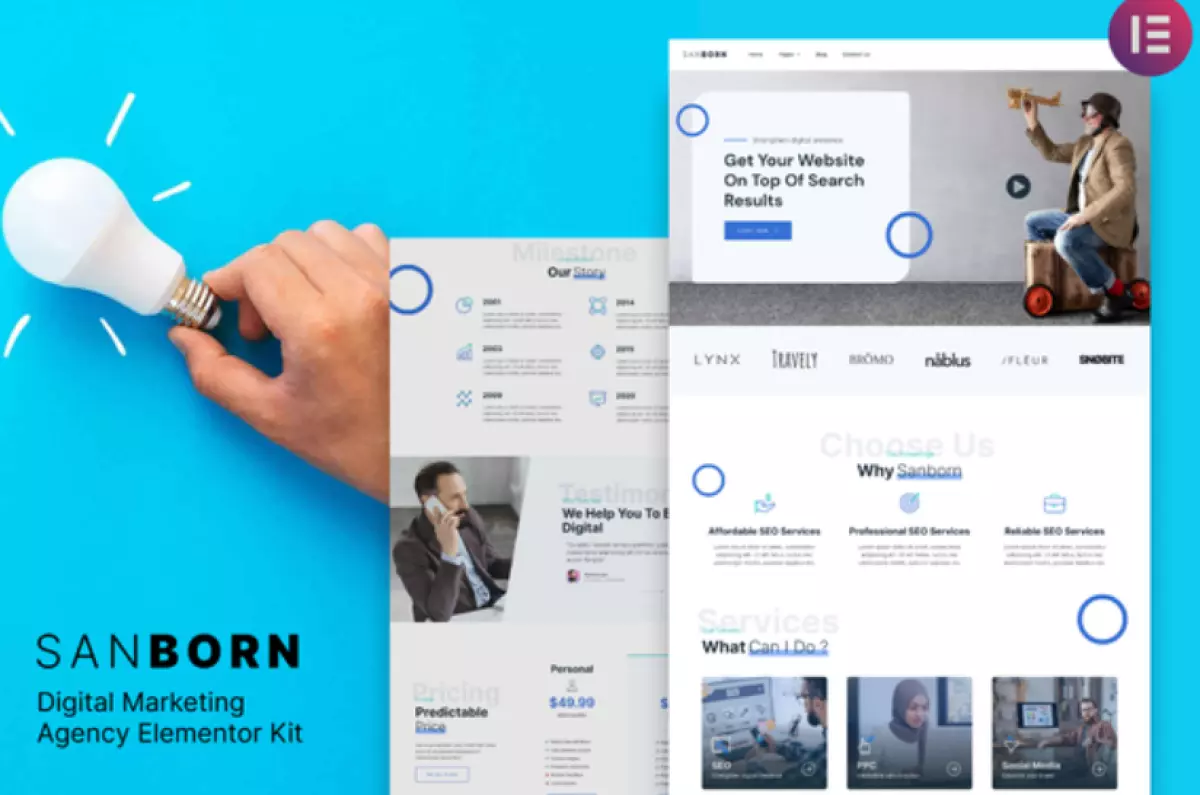 Sanborn – Digital Marketing Agency Elementor Template Kit