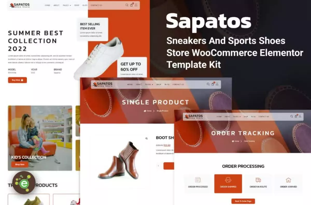 Sapatos - Sneakers & Sports Shoes Store WooCommerce Elementor Template