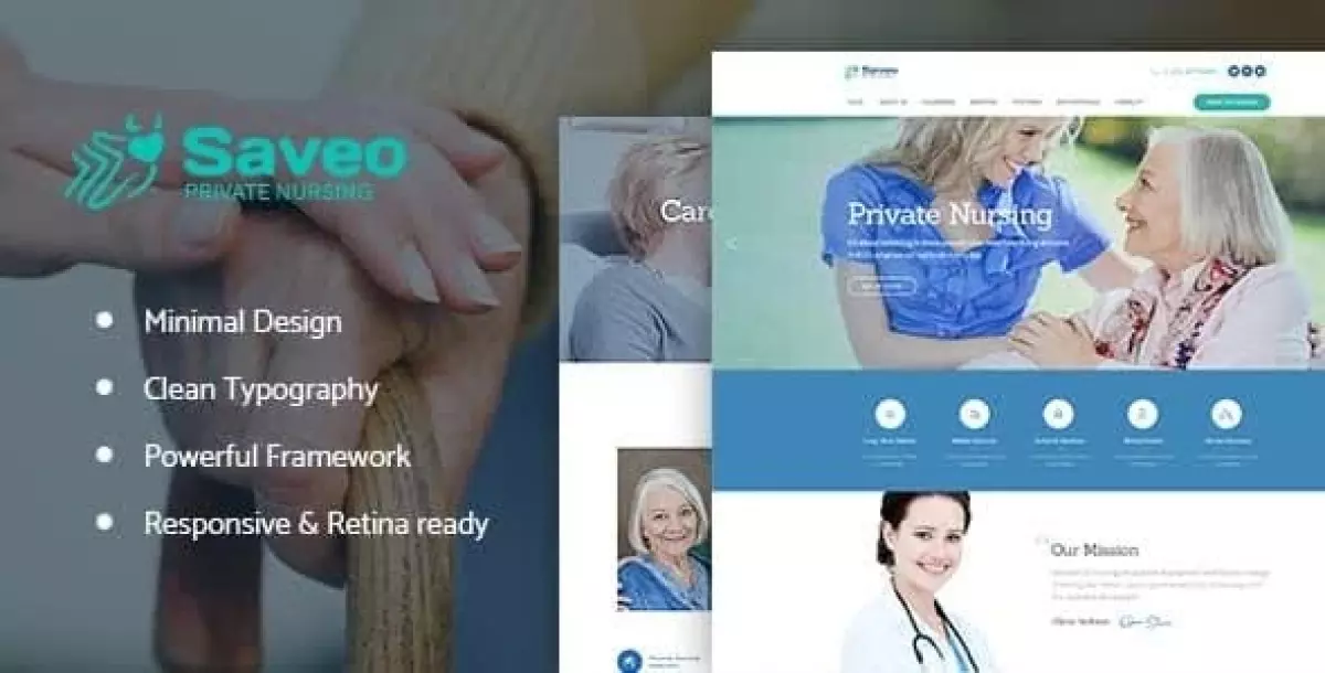 Saveo | In-home Care & Private Nursing Agency WordPress Theme