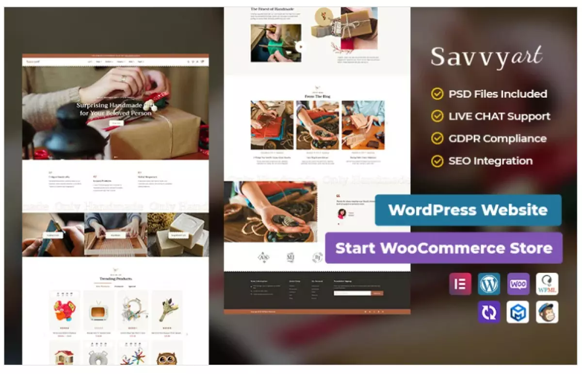 SavvyArt - Handmade &amp; Crafting - Best of Conversion-Friendly WooCommerce Theme