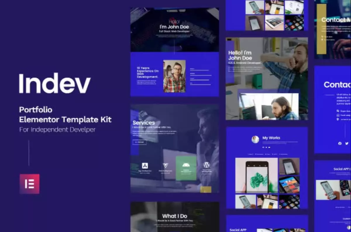 Indev - Portfolio Elementor Template Kit For