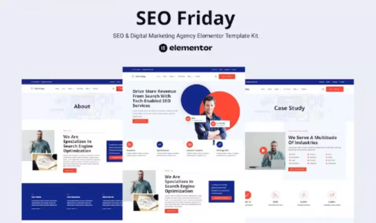 SEO Friday – SEO &amp; Digital Marketing Agency Elementor Pro Template Kit