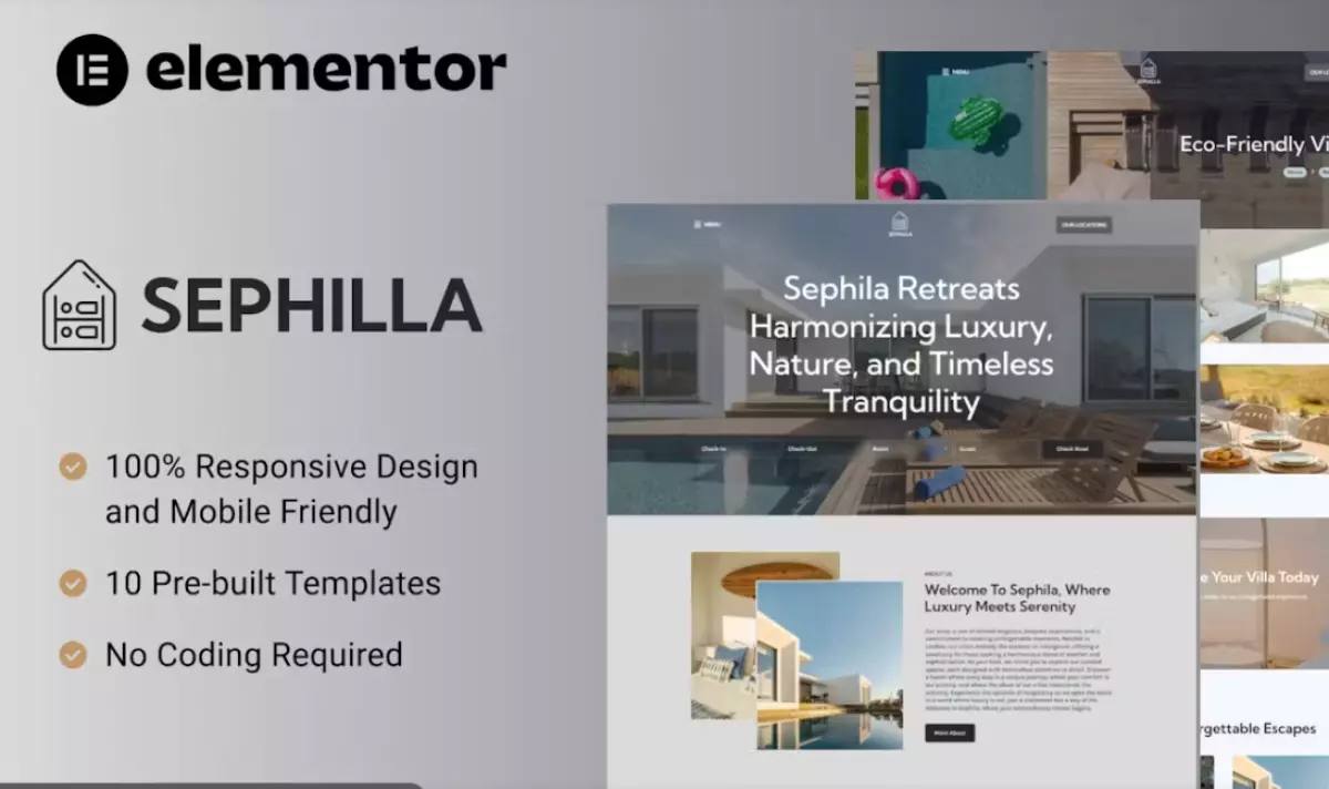 Sephilla – Premier Villa Showcase Elementor Template Kit