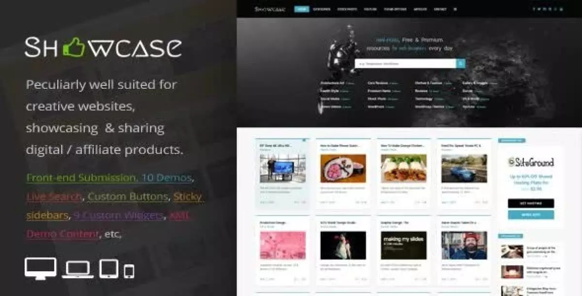 Showcase = Responsive WordPress Grid / Masonry Blog Theme