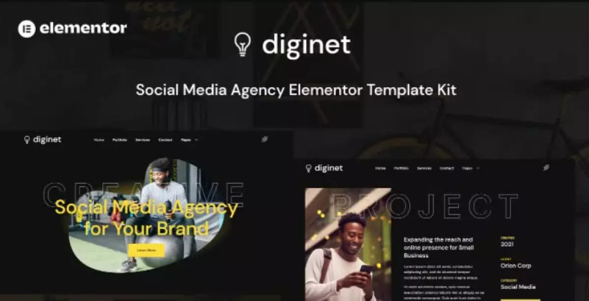 Diginet - Social Media Marketing Agency Elementor Template