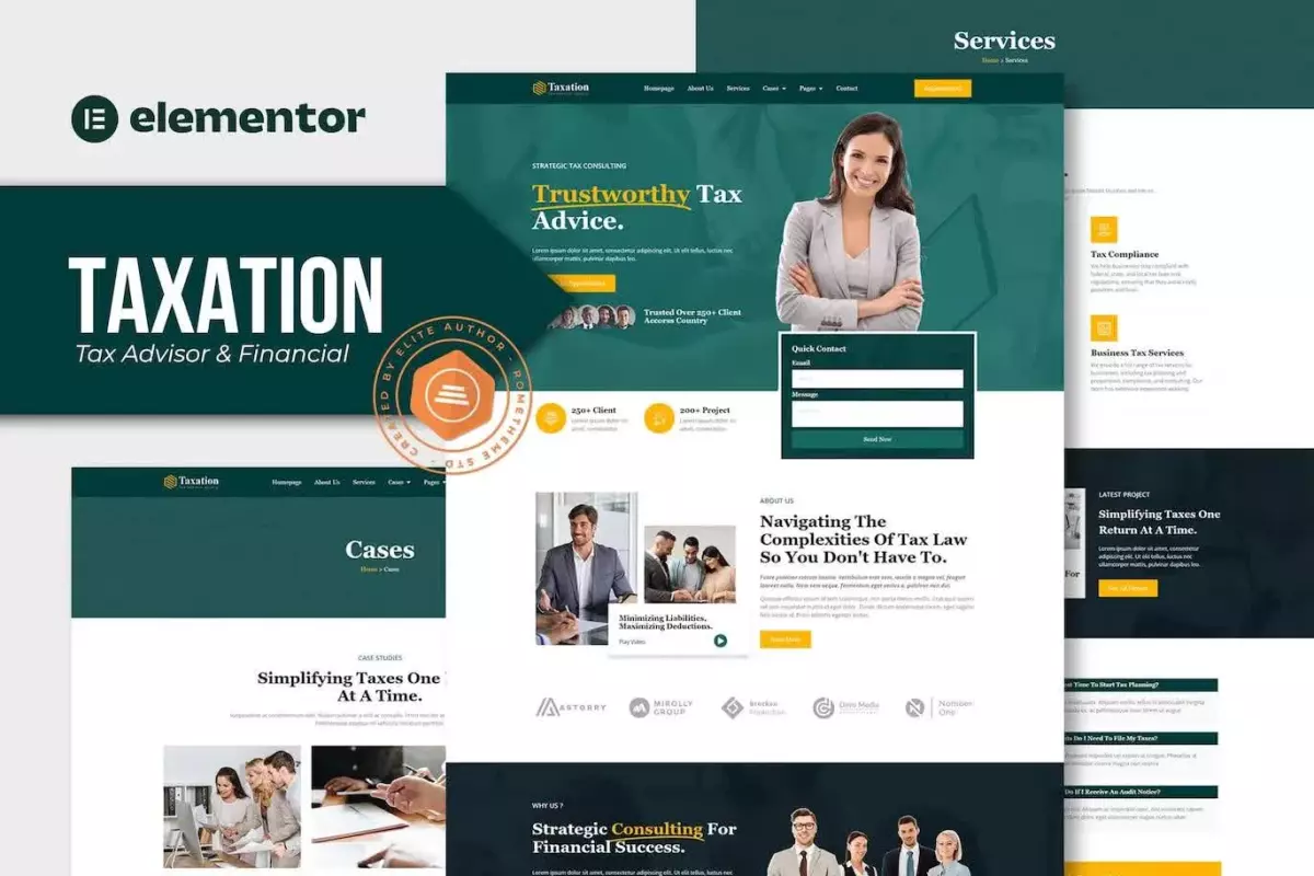 Taxation - Tax Advisor &amp; Financial Consulting Elementor Pro Template