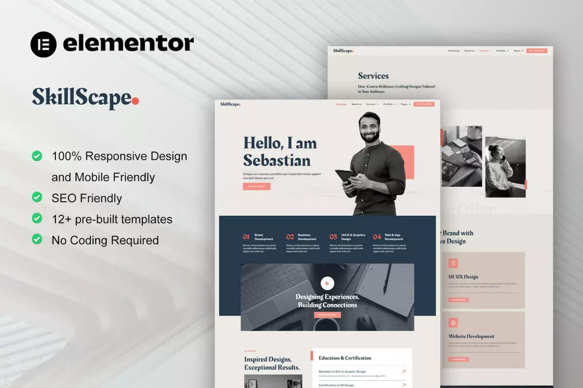 SkillScape - Creative Agency &amp; Portfolio Elementor Template Kit