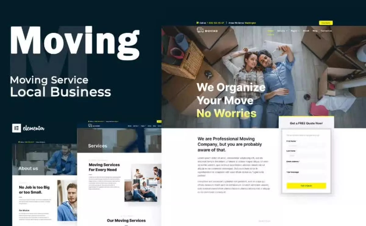 Moving Service - Local Business Elementor Template