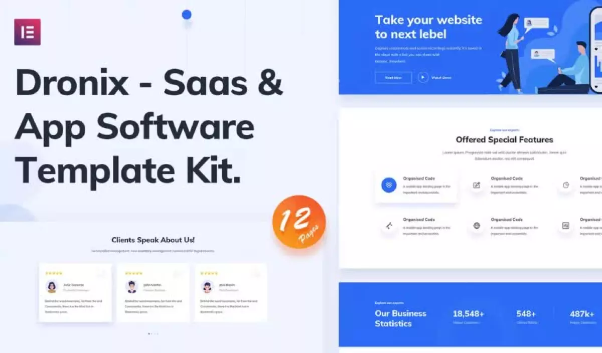 Dronix - SaaS & Startup Elementor Template Kit