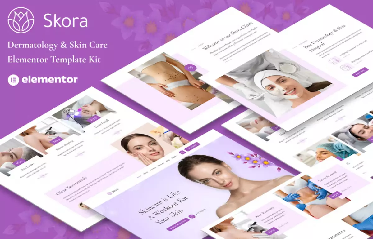 Skora - Dermatology & Skin Care Elementor Template Kit