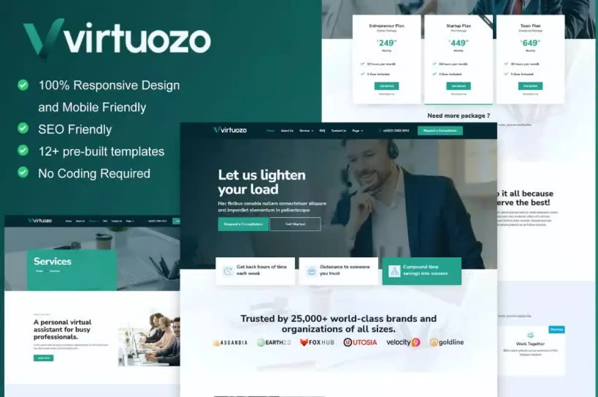 Virtuozo - Virtual Assistant Service Elementor Template