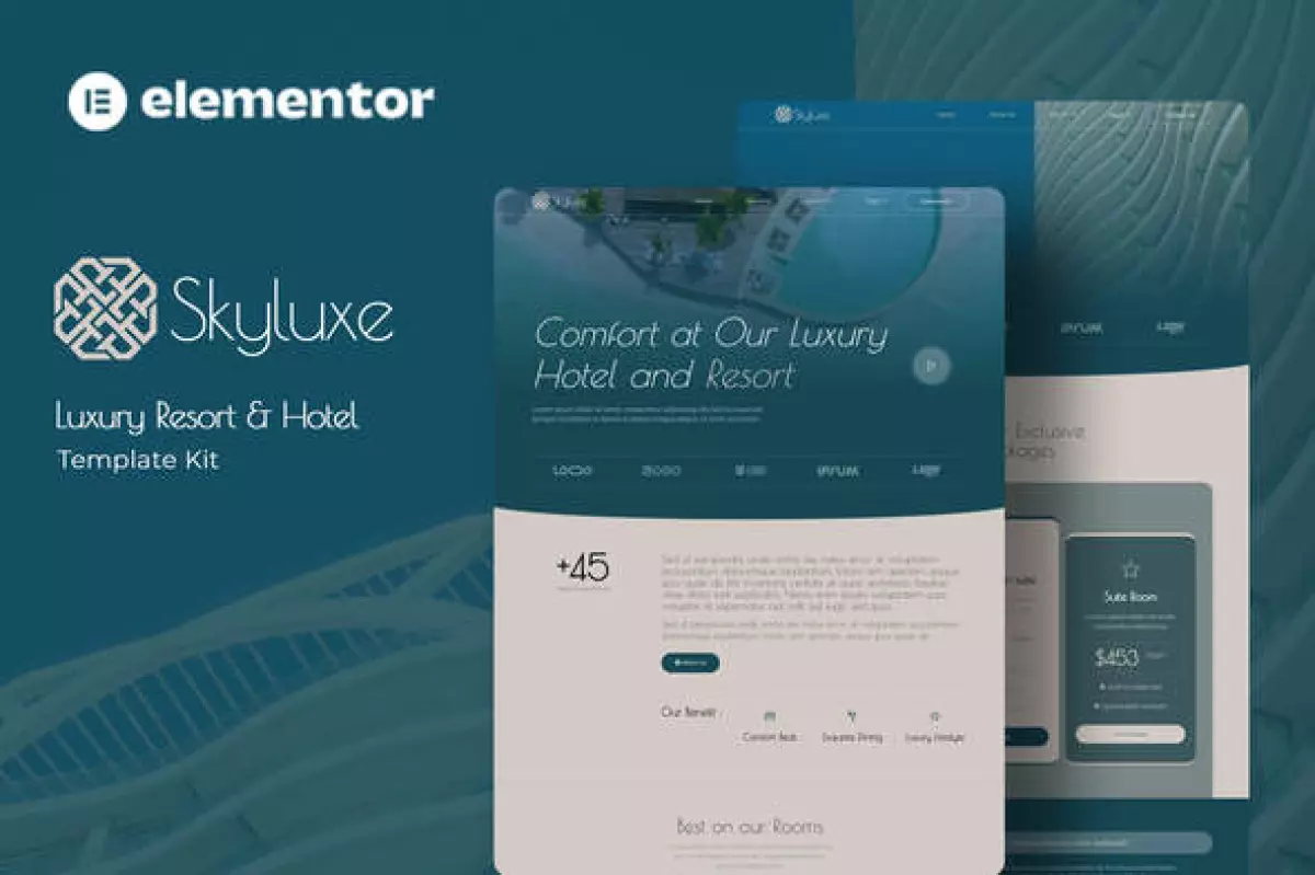 Skyluxe - Luxury Resort &amp; Hotel Elementor Template Kit