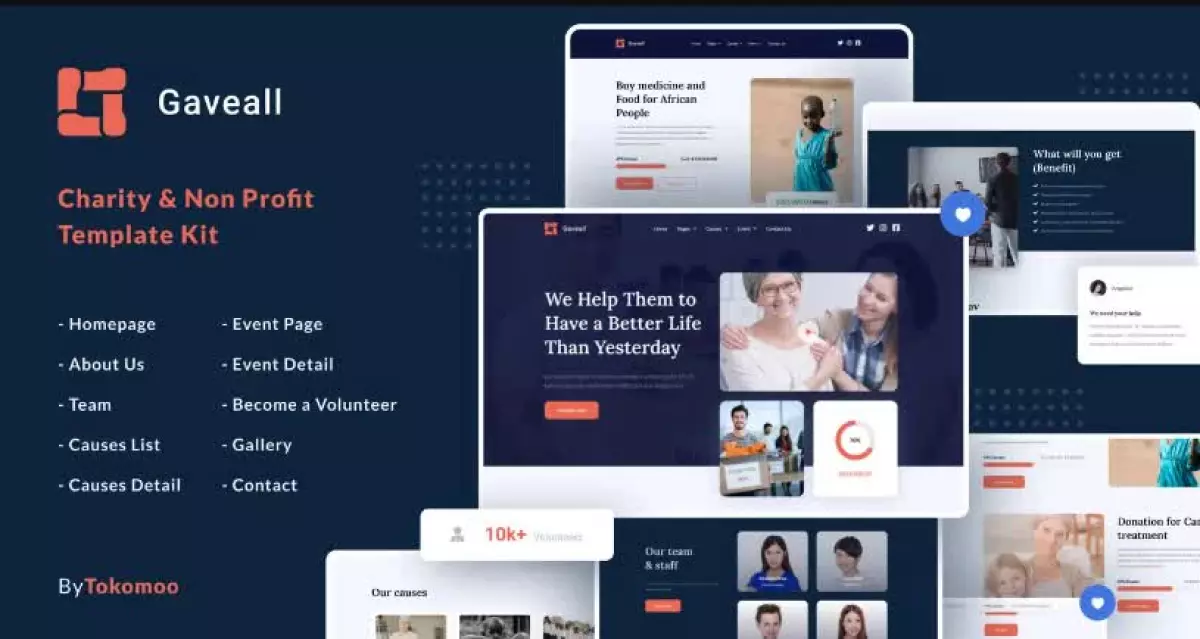 Gaveall | Charity Elementor Template