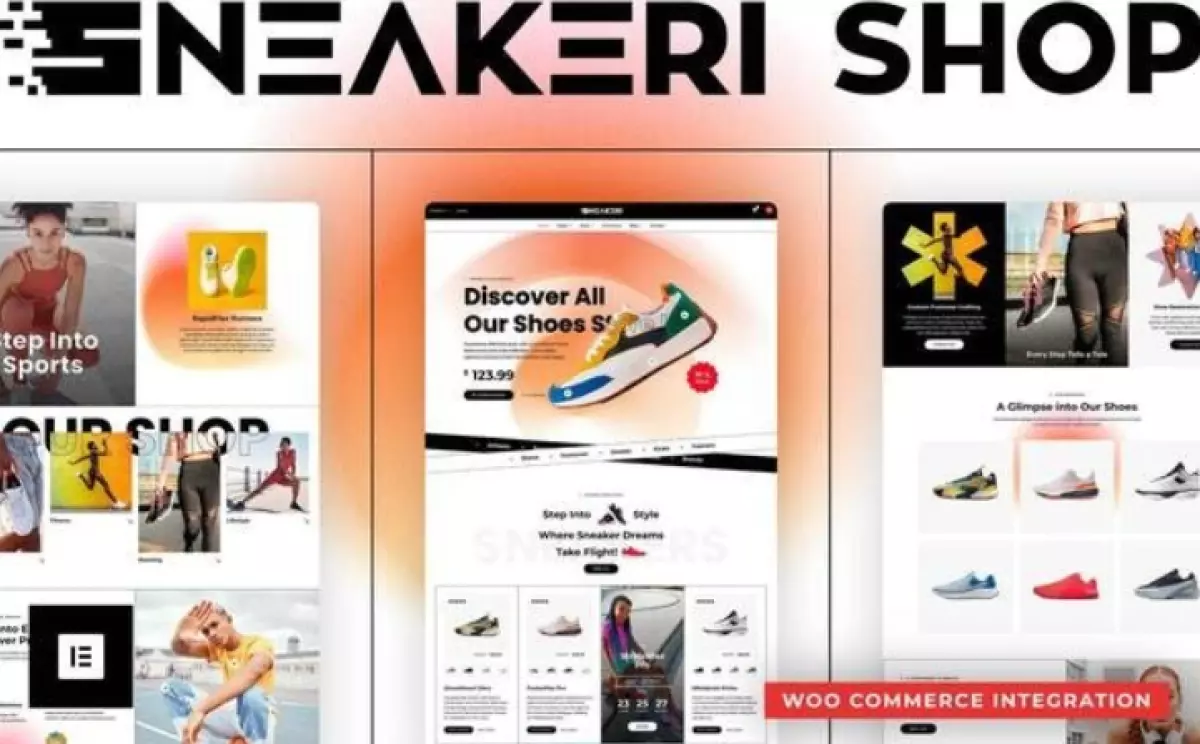 Sneakeri - Sports Shoes Store Elementor Pro Template Kit