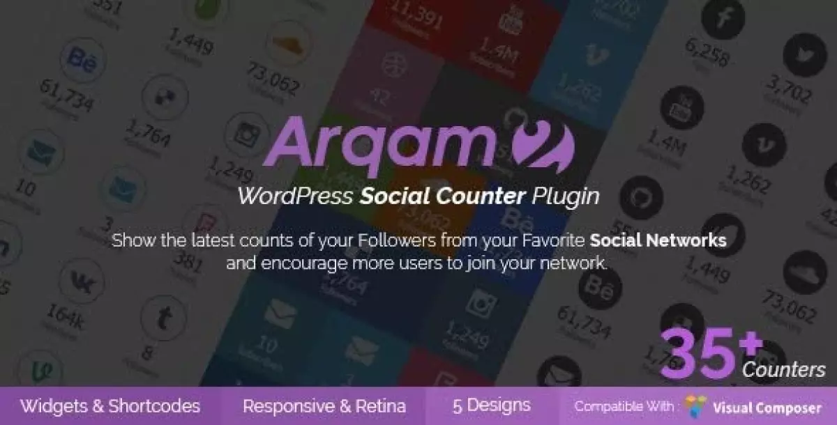 Social Counter Plugin for WordPress - Arqam 2.6.2