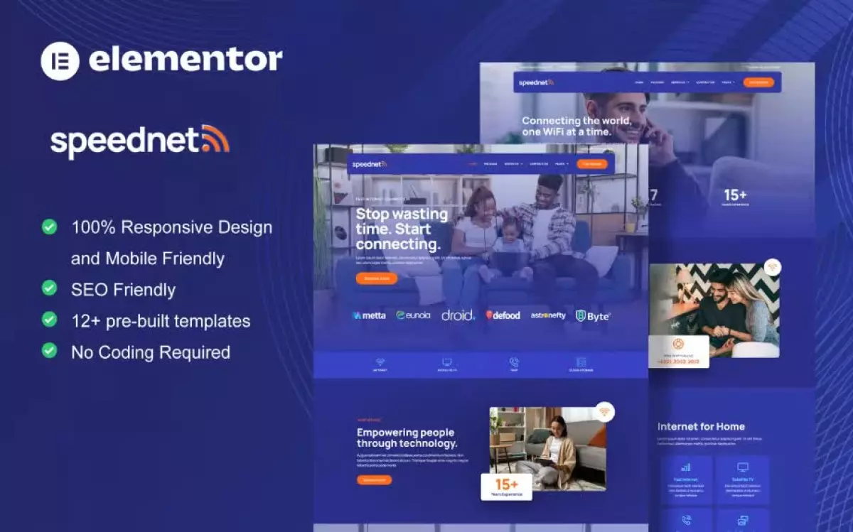 SpeedNet - Broadband & Internet Service Provider Elementor Template Kit