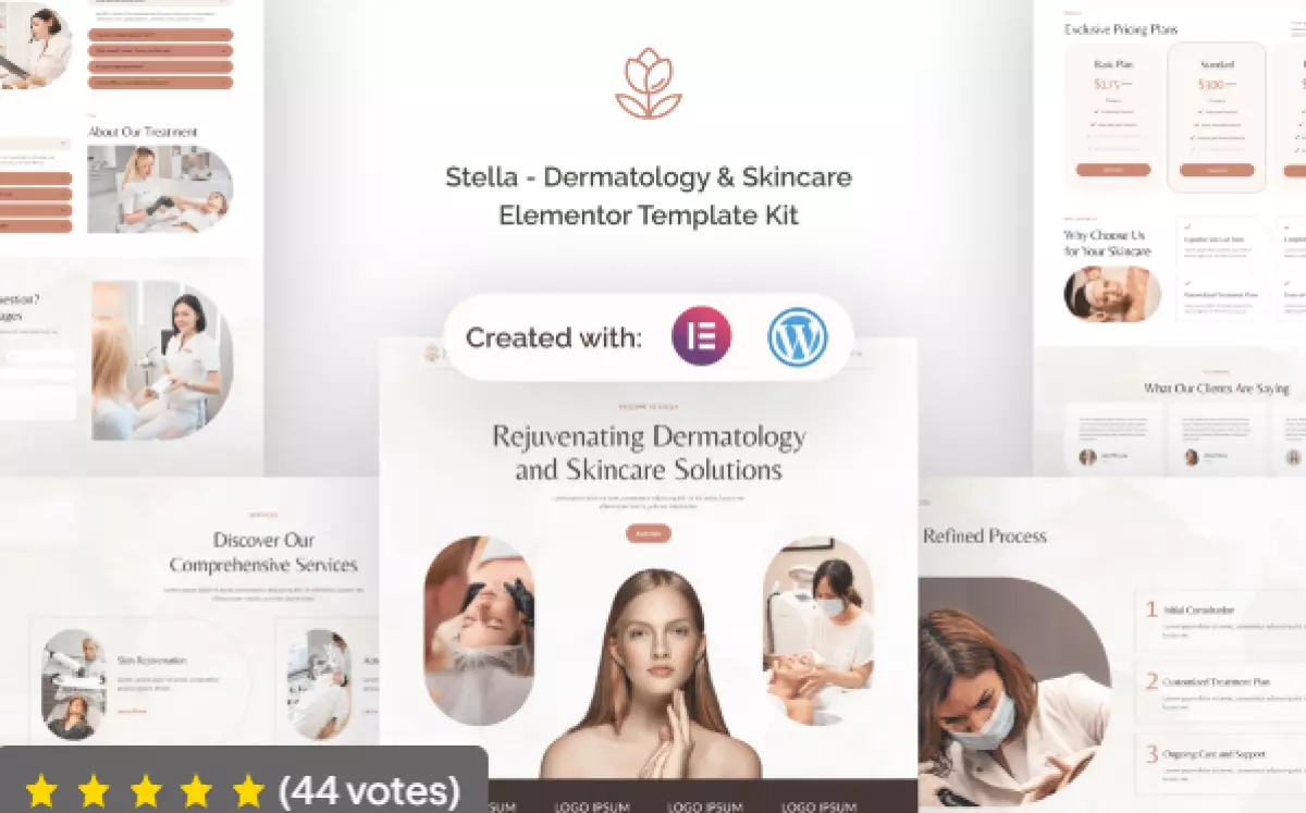 Stella - Dermatology &amp; Skincare Elementor Template Kit