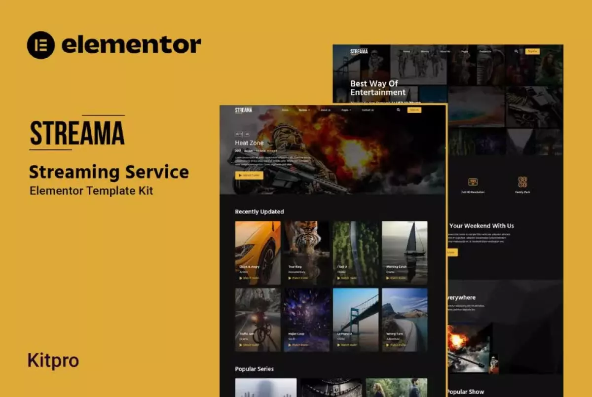 Streama - Streaming Service Elementor Template Kit