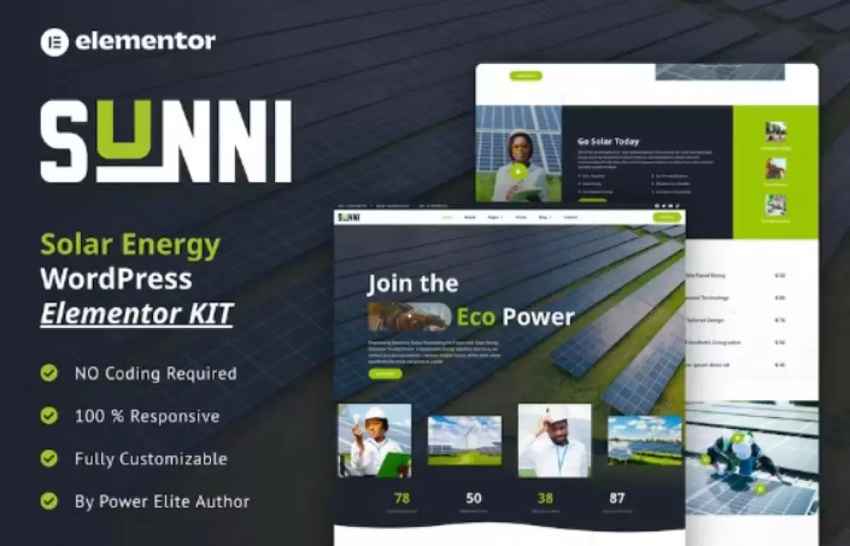 Sunni – Solar Energy Elementor Template Kit