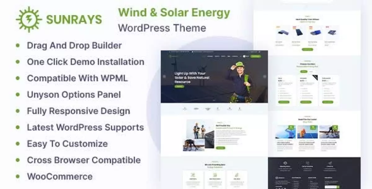 Sunrays – Solar Power &#038; Green Energy WordPress theme