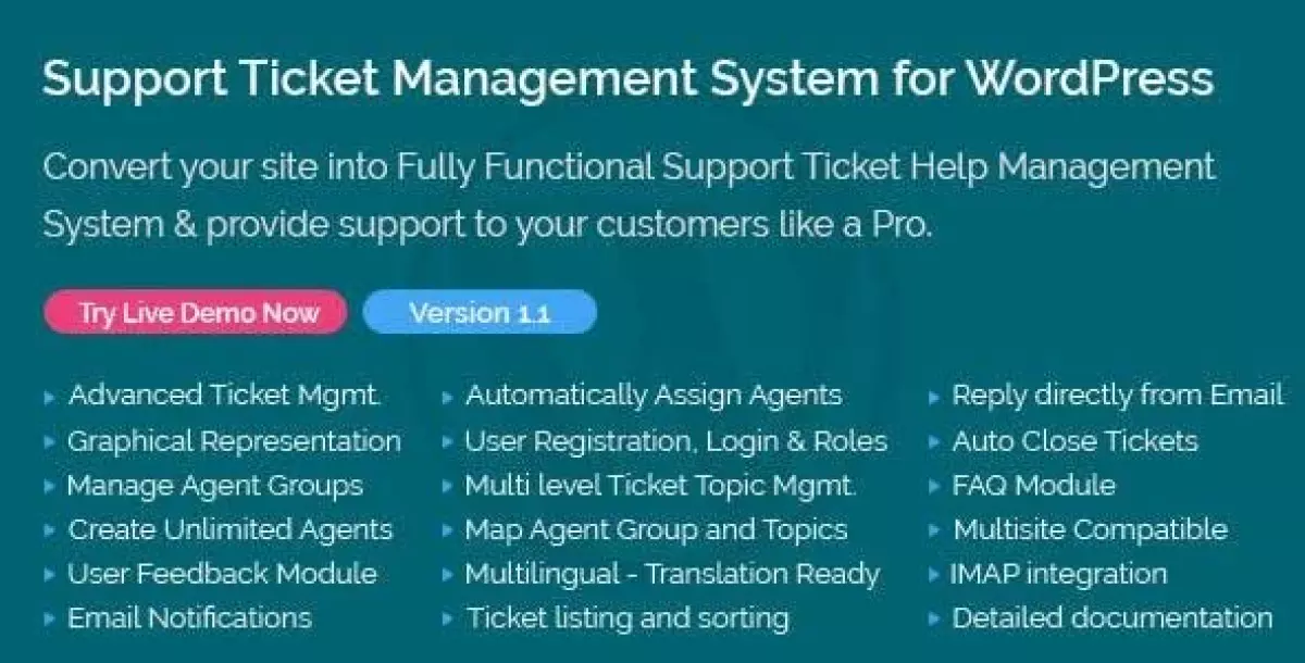 Support Ticket Management System for WordPress 1.8