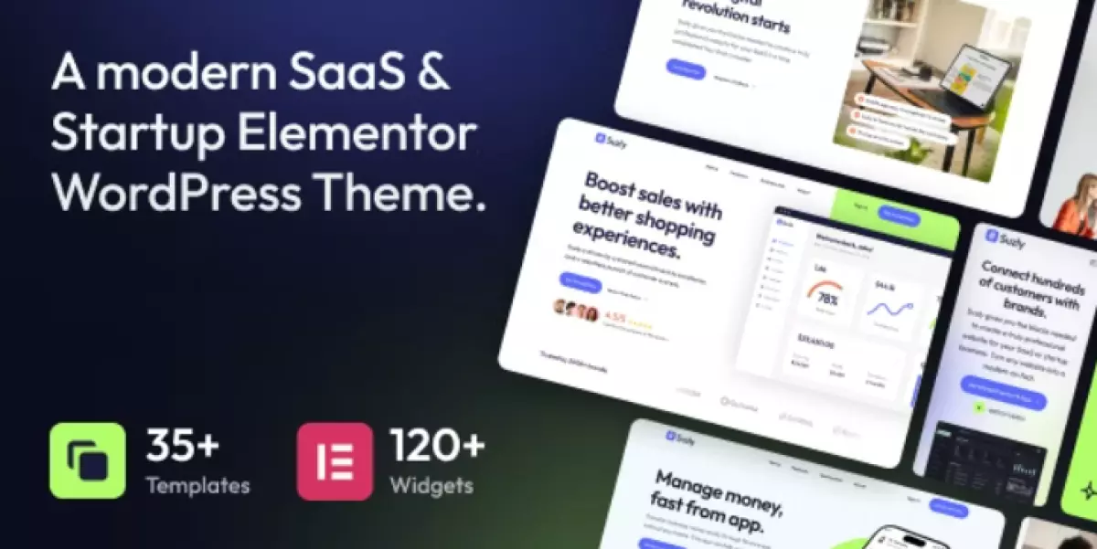 Suzly - SaaS &amp; Startup Elementor WordPress Theme