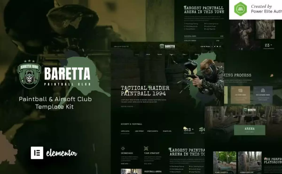 Baretta – Paintball & Airsoft Club Elementor Template