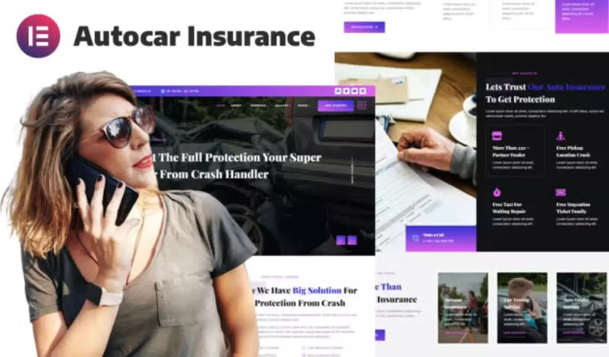 Asurance - Car Auto Insurance & Protection Services Elementor Template