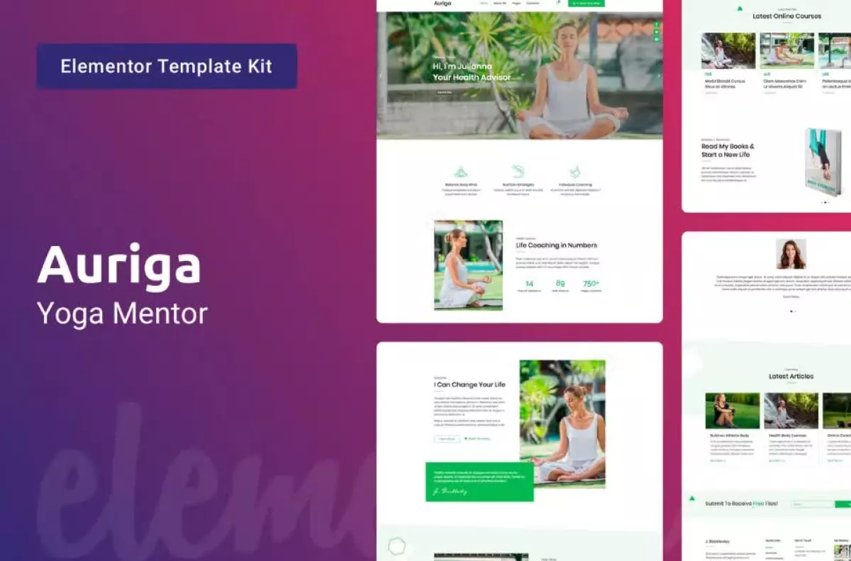 Auriga — Health Coach & Yoga Mentor Elementor Template