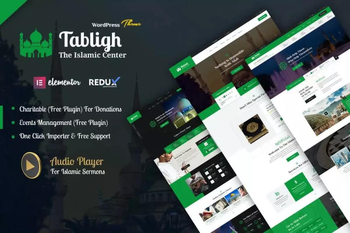 Tabligh - Islamic Institute & Mosque WordPress Theme + RTL 1.0