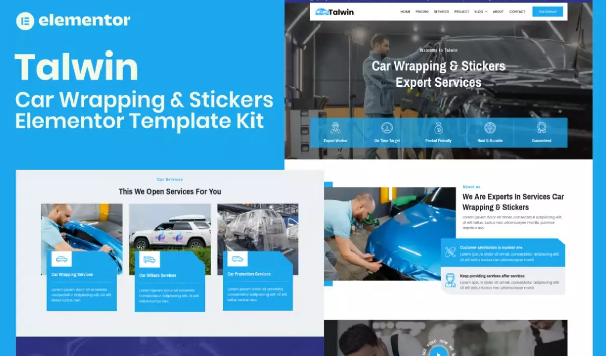 Talwin - Car Wrapping &amp; Stickers Elementor Pro Template Kit