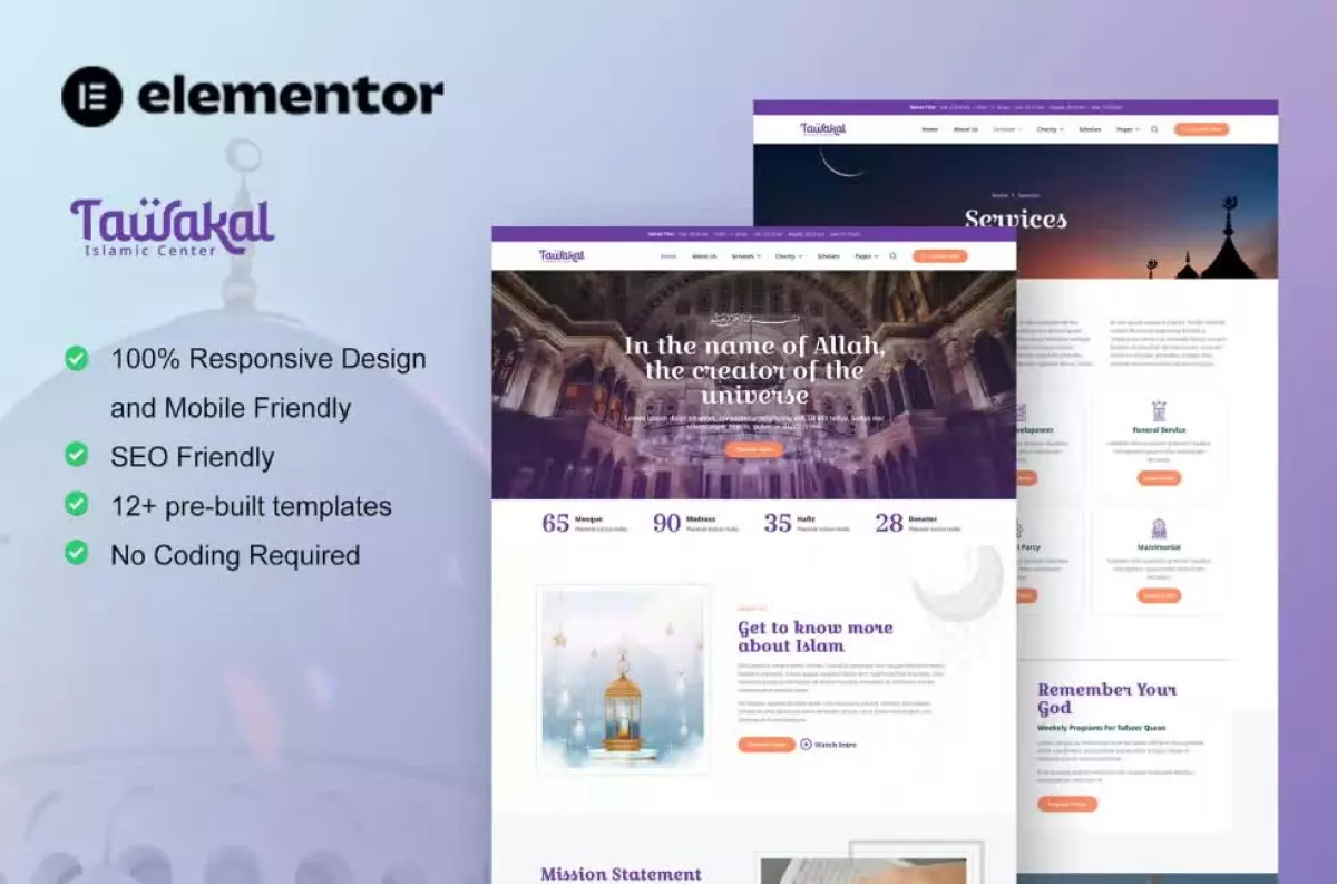 Tawakal - Mosque & Islamic Center Elementor Template