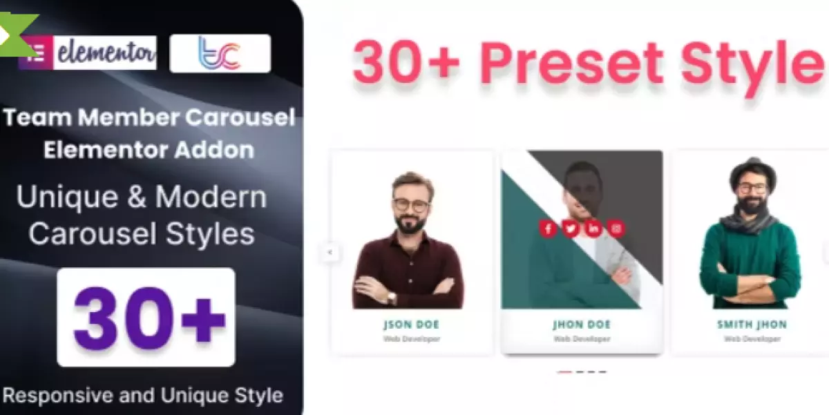 Team Member Carousel Addon For Elementor