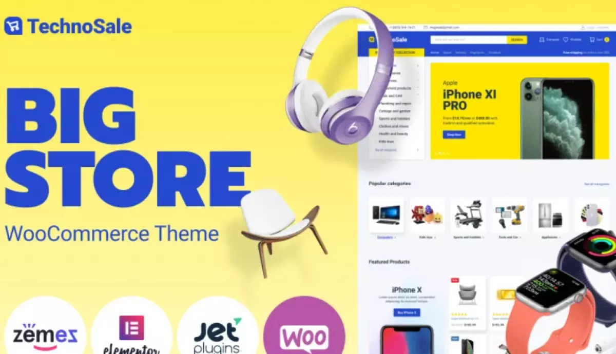 TechnoSale - Modern Online ECommerce Grocery Store WooCommerce Theme download