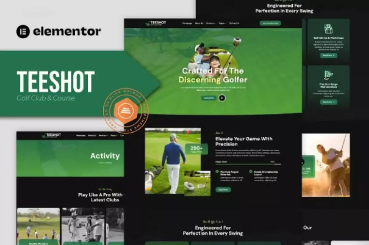 Teeshot – Golf Club &amp; Course Elementor Template Kit