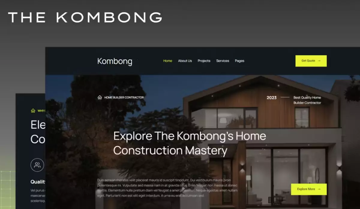 The Kombong – Modern Real Estate Agent Elementor Template Kit