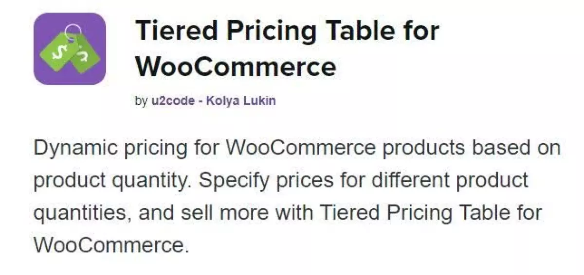 Tiered Pricing Table for WooCommerce 6.0.4