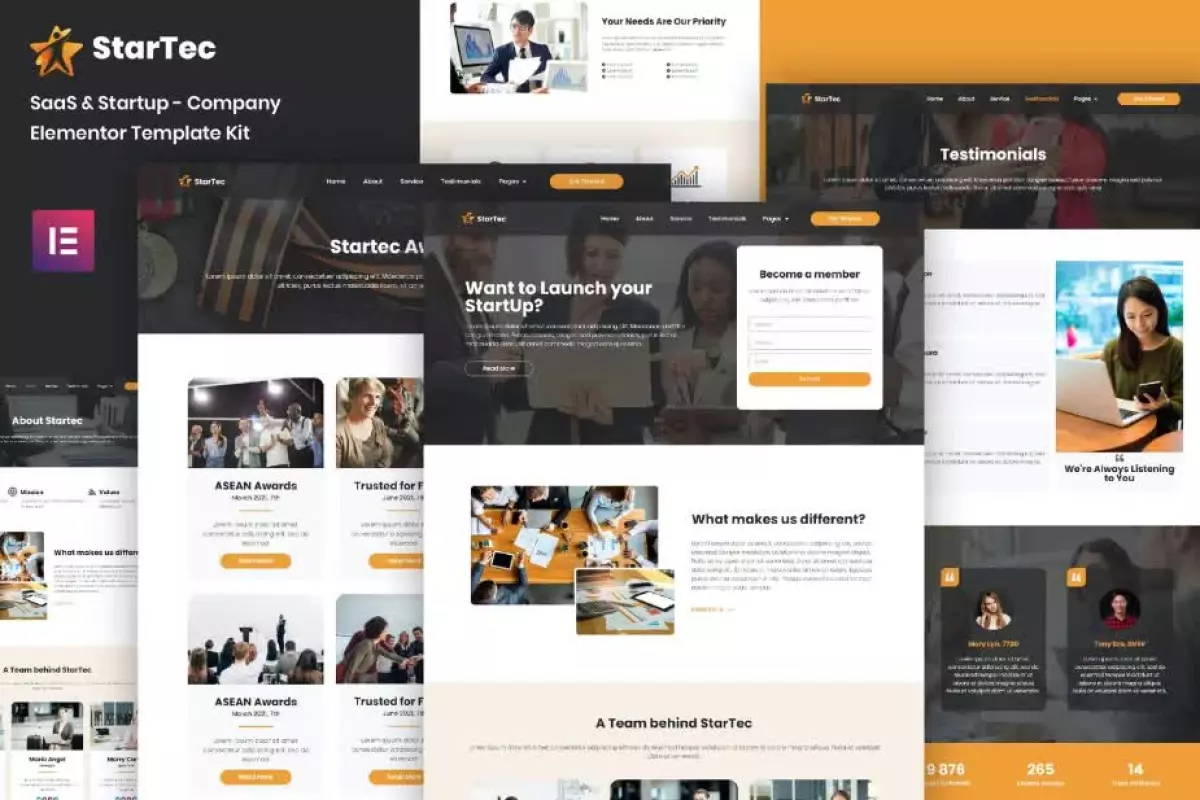 StarTec - Saas Elementor Template