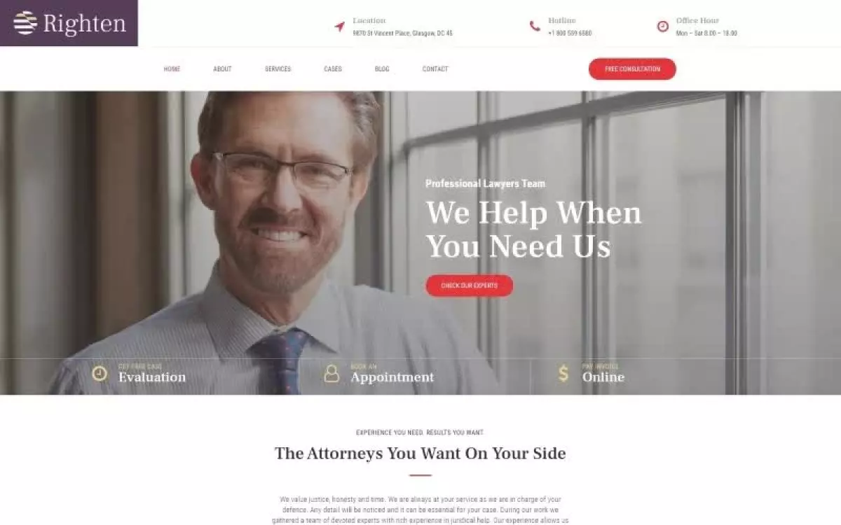 Righten - Advisory WordPress Elementor Theme WordPress Theme