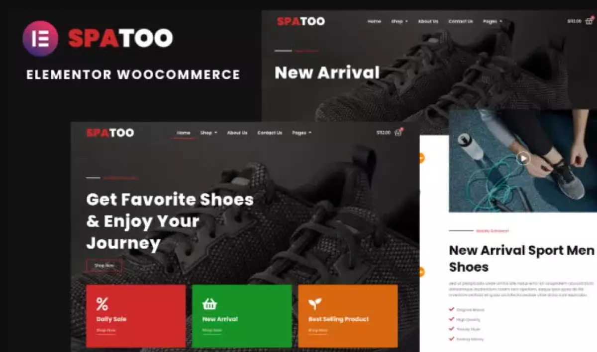 Spatoo - Modern Shoes eCommerce Elementor Template