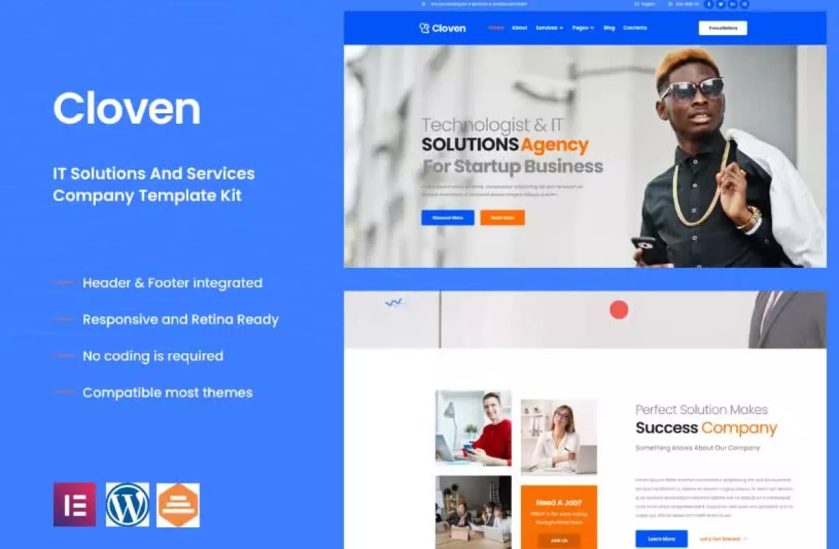 Cloven - IT Solutions & Services Company Elementor Template